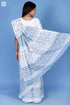 Mulmul Cotton Saree With Fall In Block Print